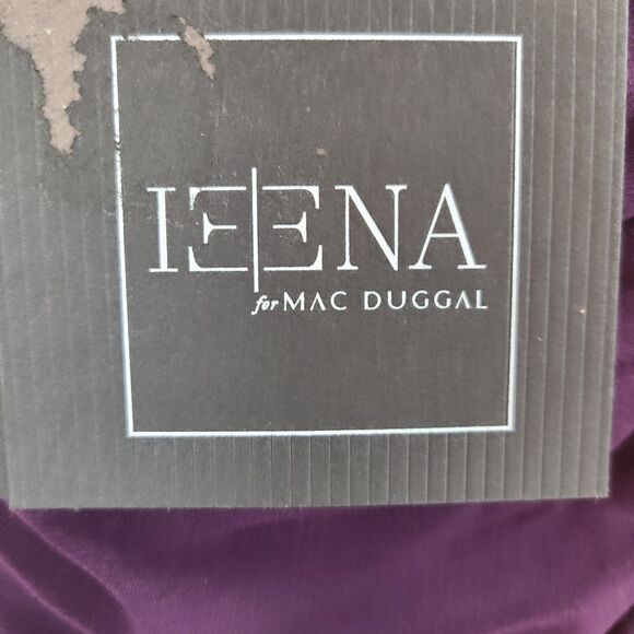 New MAC DUGGAL (4) 26517 Purple (Eggplant) Fold-over Off-the-Shoulder Slit Gown - Picture 13 of 16